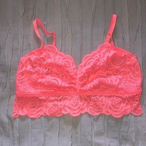 Pink lace bralette